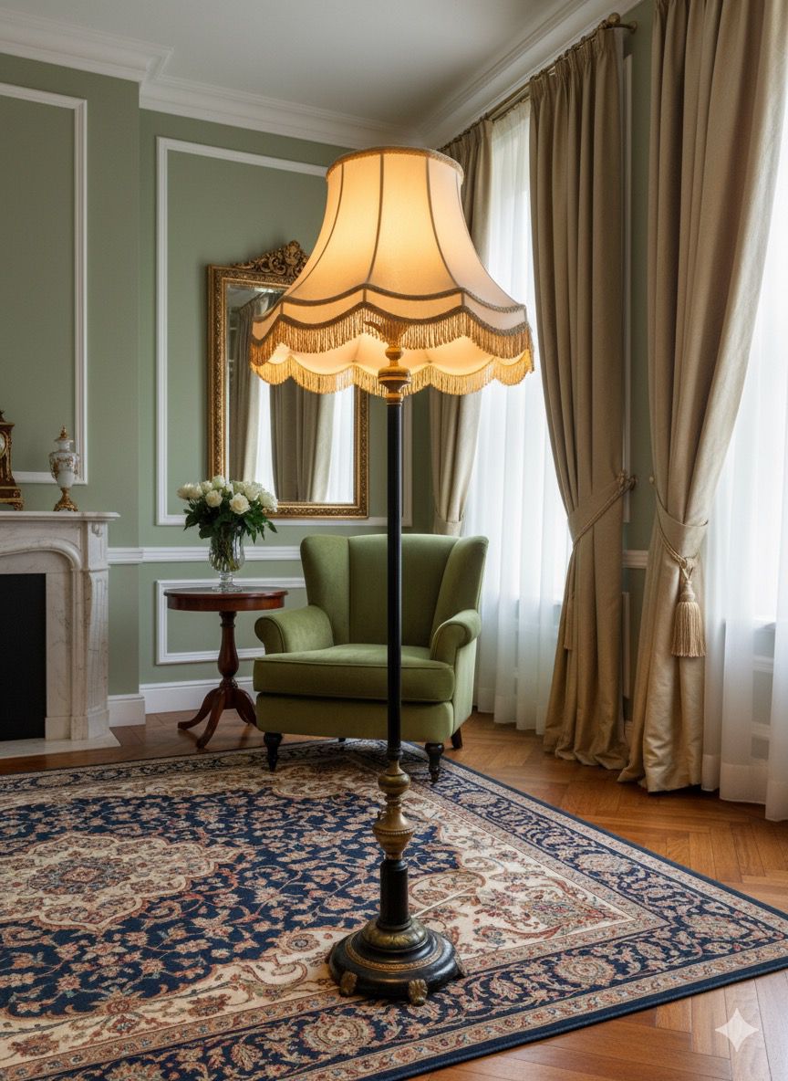 19th century ebonised floor lamp with Onxy