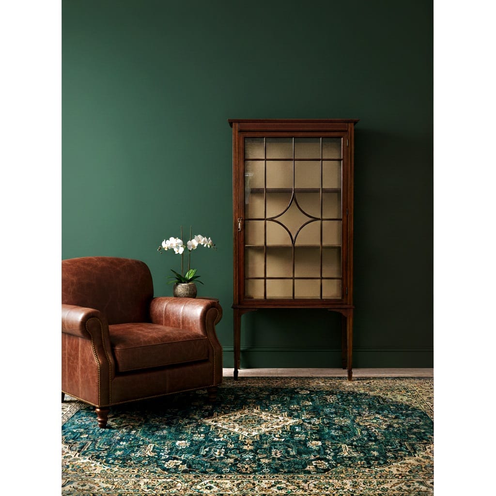 An Edwardian inlaid mahogany display cabinet - approx. 141cm high x 71cm wide x 33cm deep