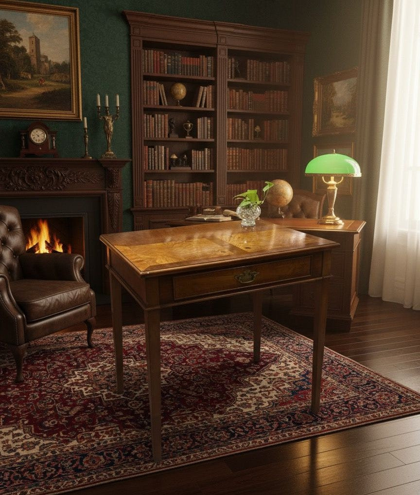 Early 20th century Mahogany n burr walnut writing table