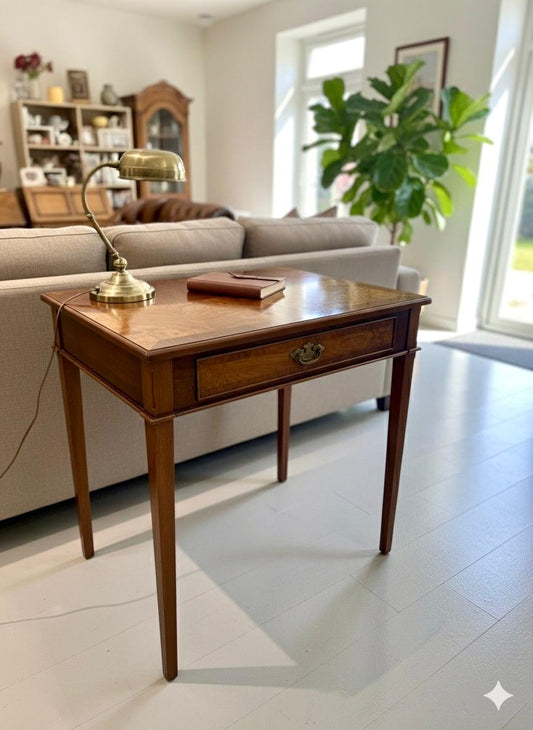 Early 20th century Mahogany n burr walnut writing table