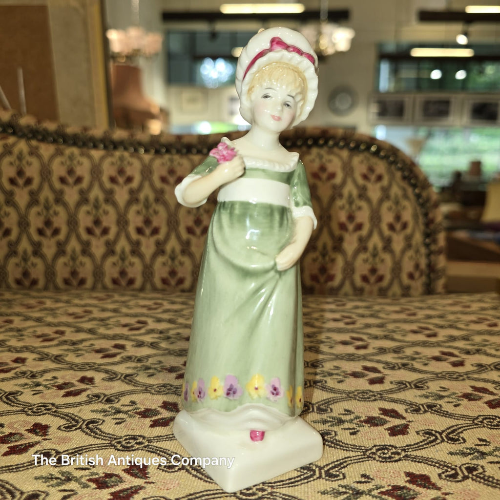 Vintage Porcelain Figurine: Georgian Lady in Green Dress