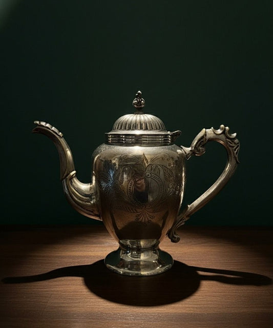 Antique hand soldered tea pot made in India