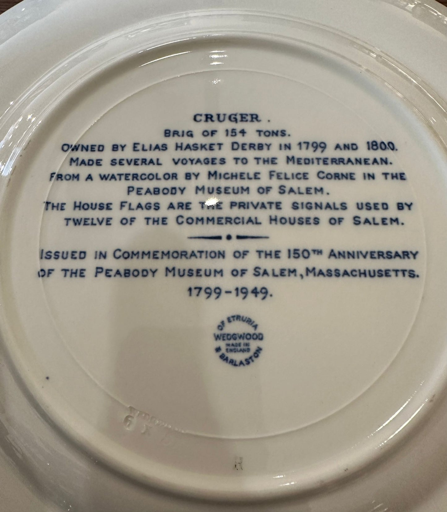 Wedgwood Brig Cruger of Salem Decorative Plate