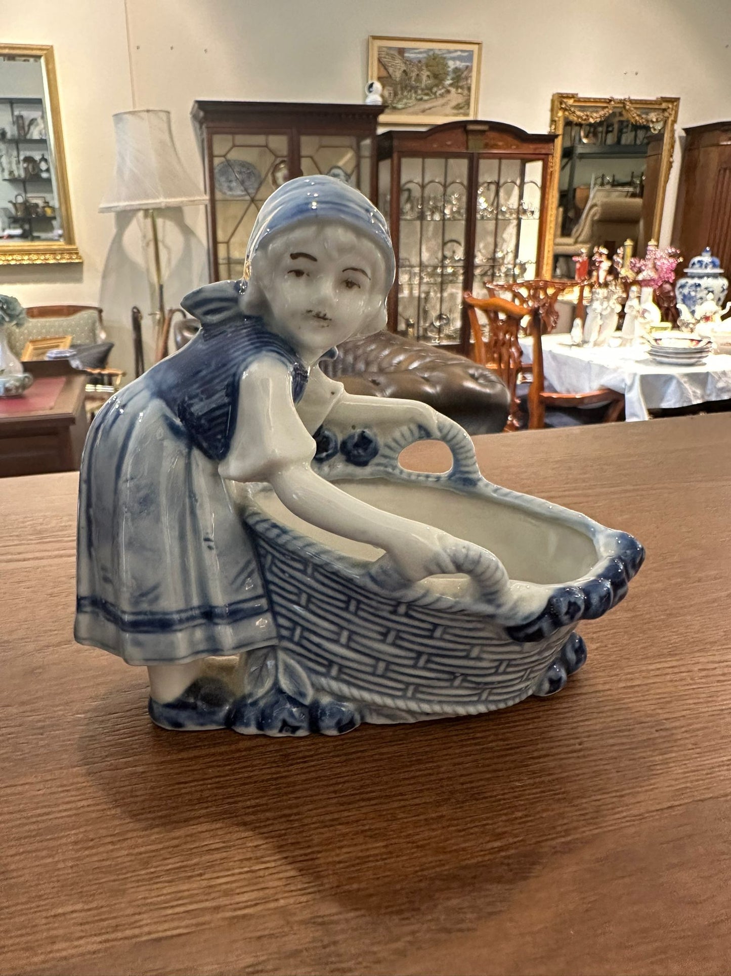 Blue and White Ceramic Planter