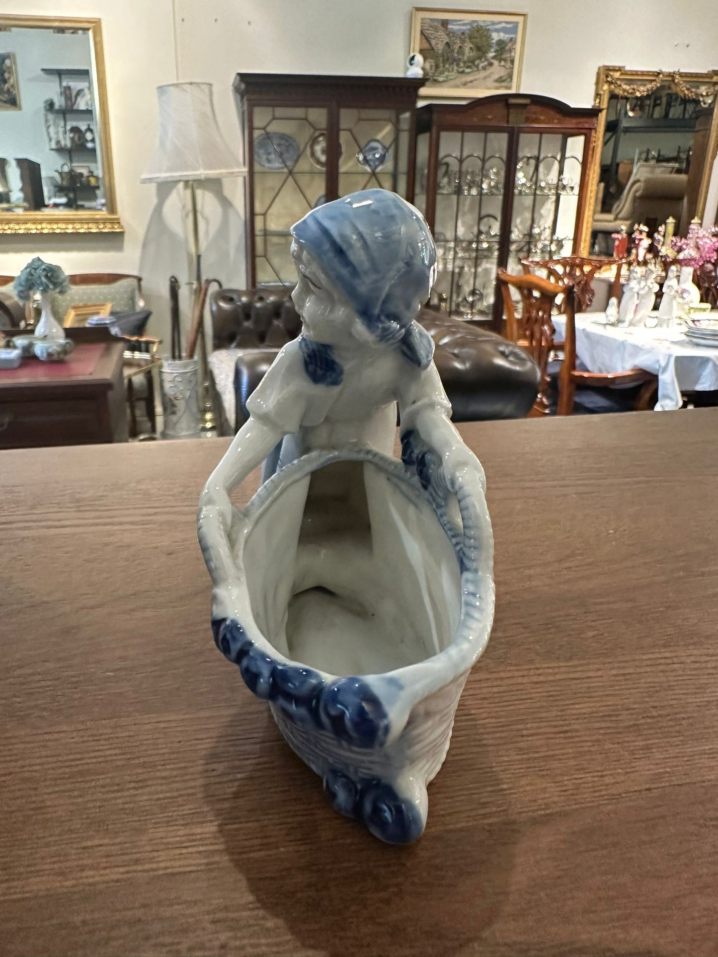 Blue and White Ceramic Planter