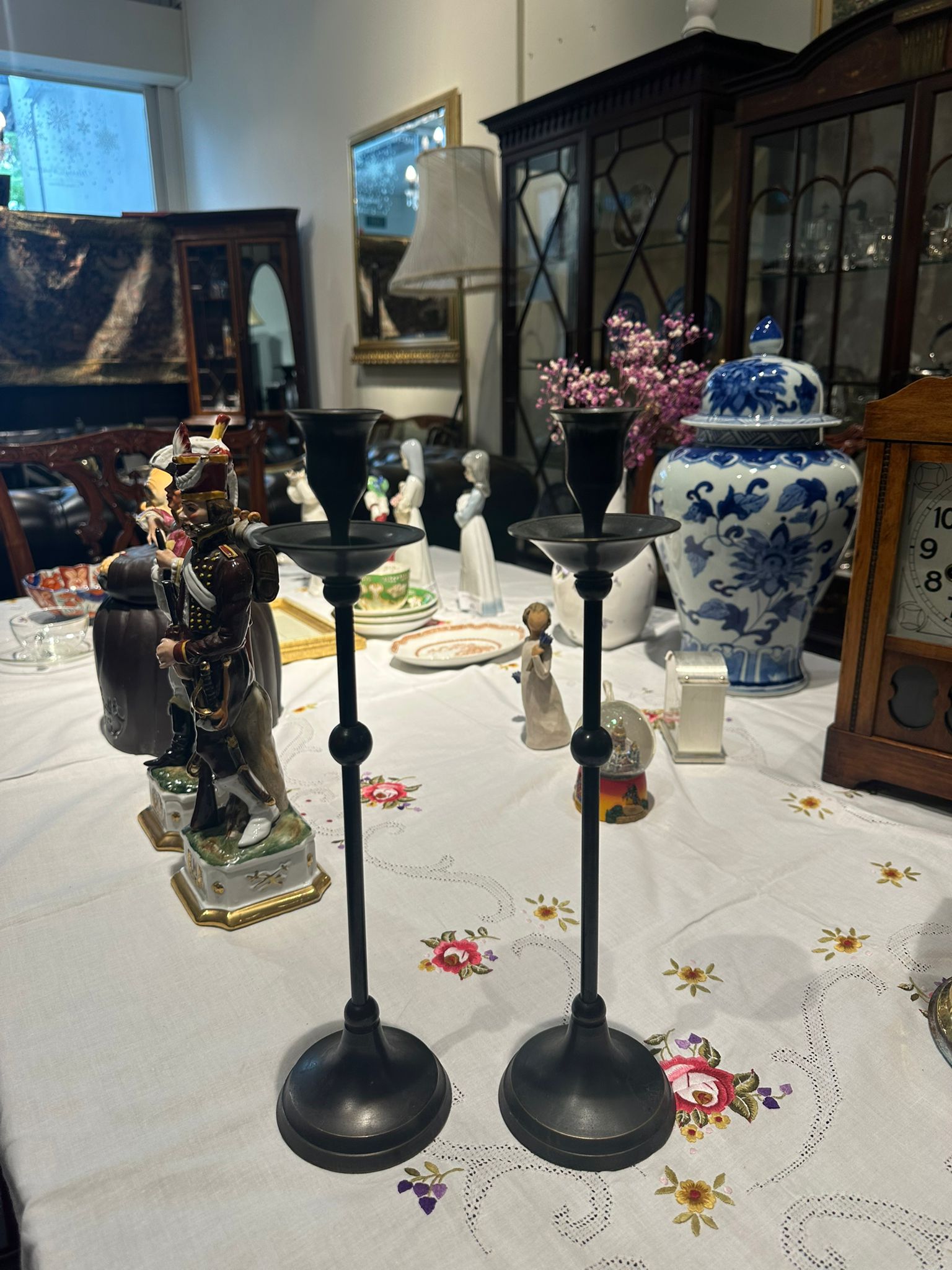 A Pair of Vintage Brass Candle Stand