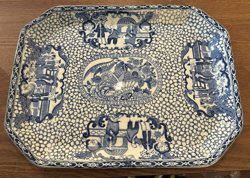 Vintage Blue & White William Adams English Transferware Platter/Chop Plate (Pattern R No 623)