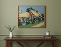 Vintage Needlepoint Art Depicting A house Scene