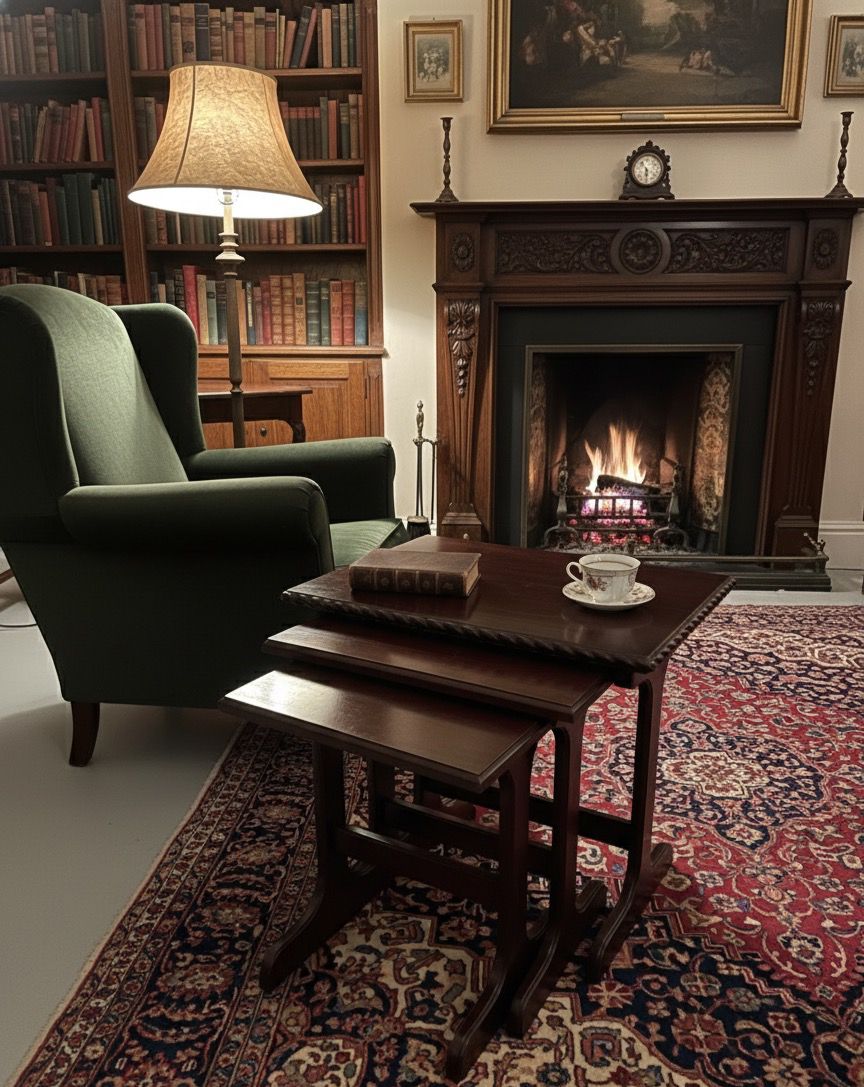 Mahogany nested table