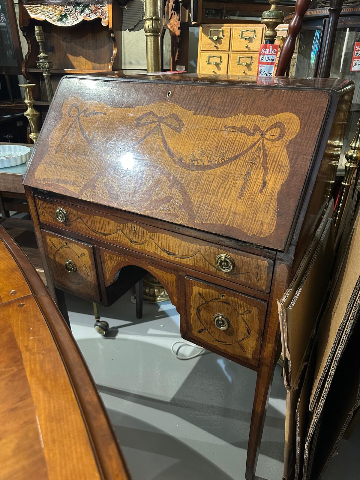 SNRARE EDKLAFF SECRETARY, Gustavian Stockholm work, veneered with colored birch and amaranth