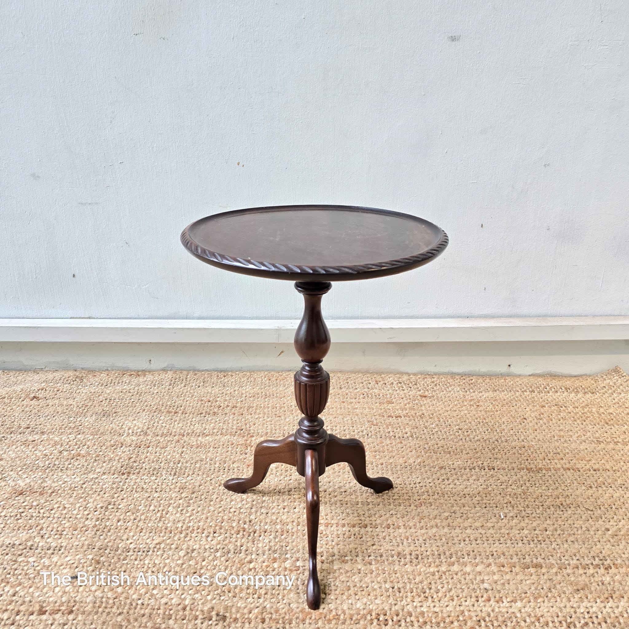 Vintage Pie-Crust Tripod Wine Table
