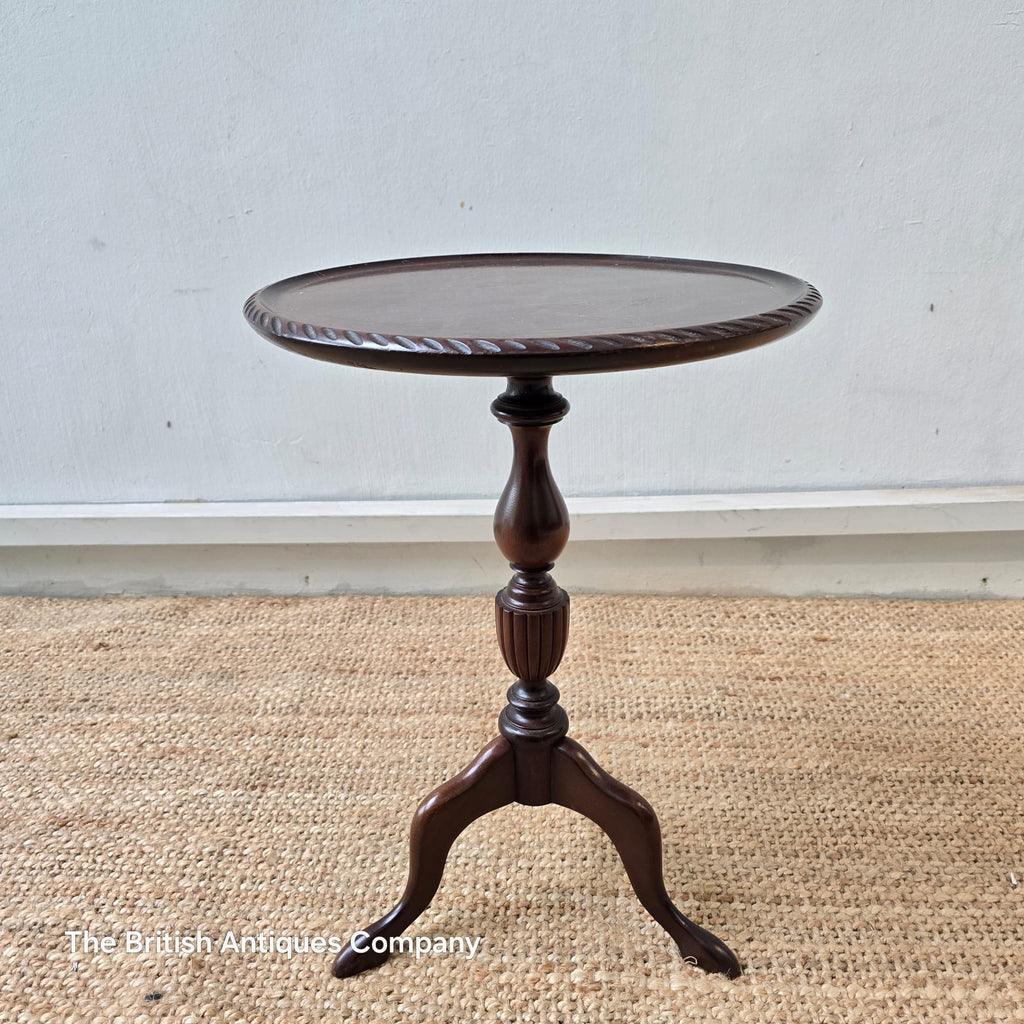 Vintage Pie-Crust Tripod Wine Table