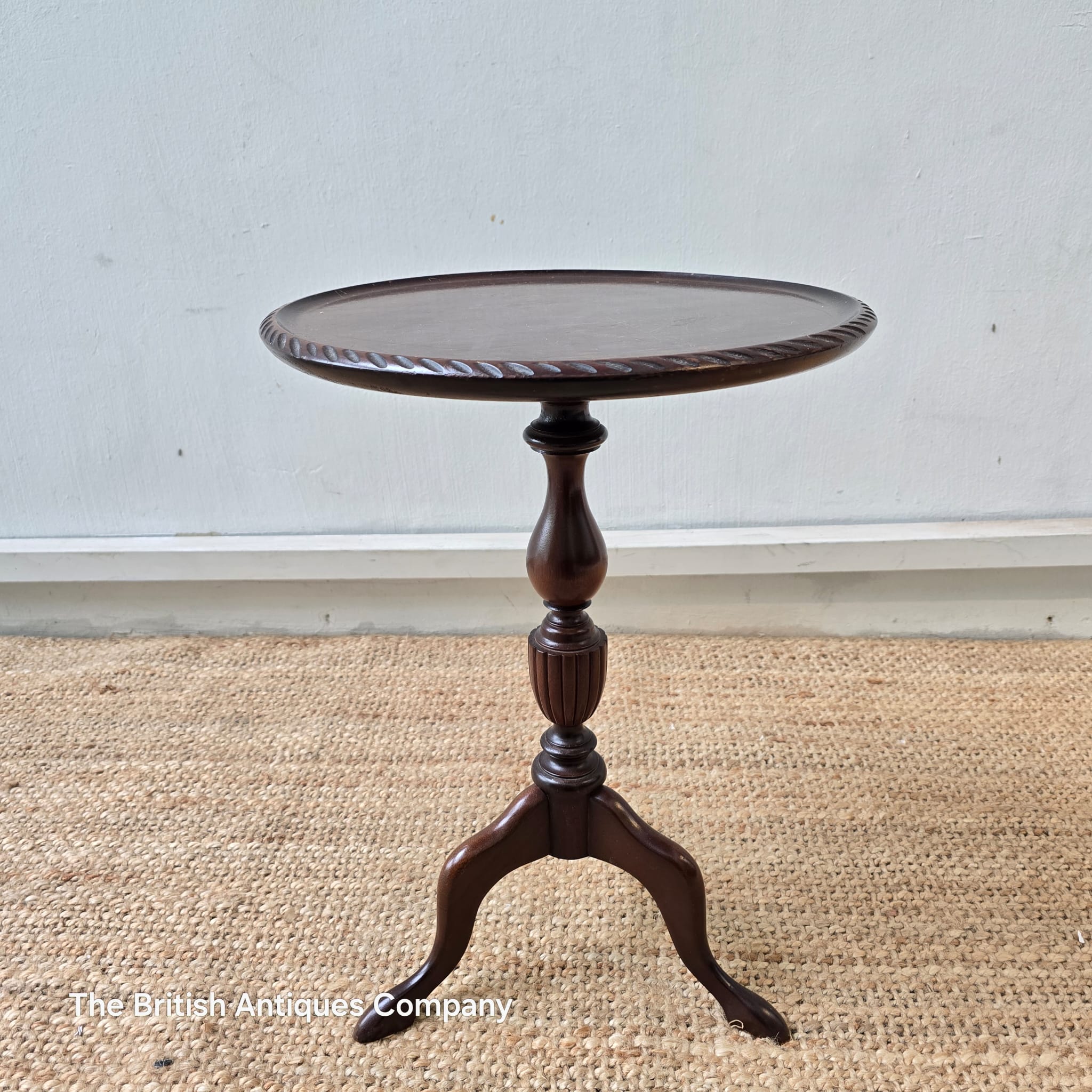 Vintage Pie-Crust Tripod Wine Table
