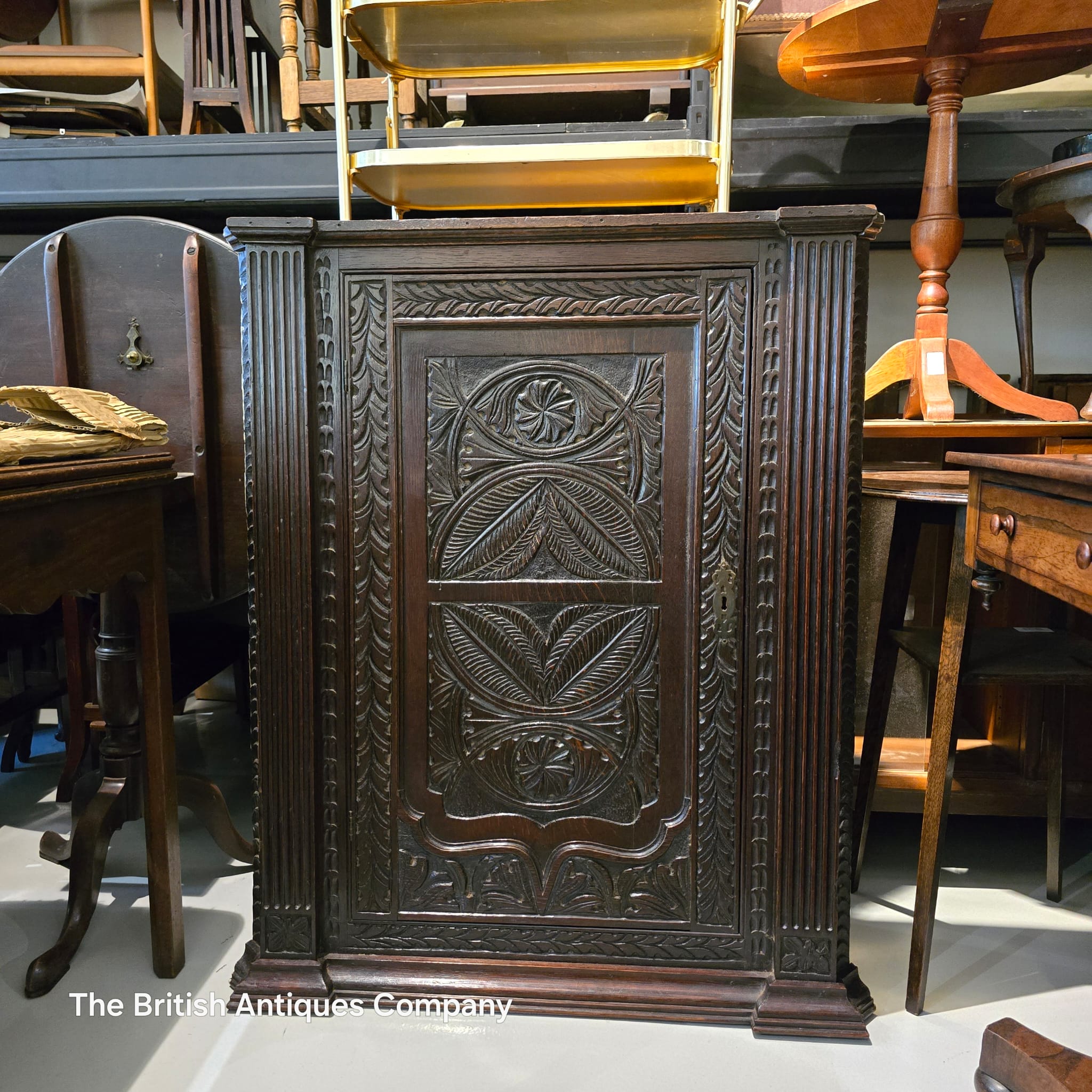 Rare Georgian Oak Corner Cabinet