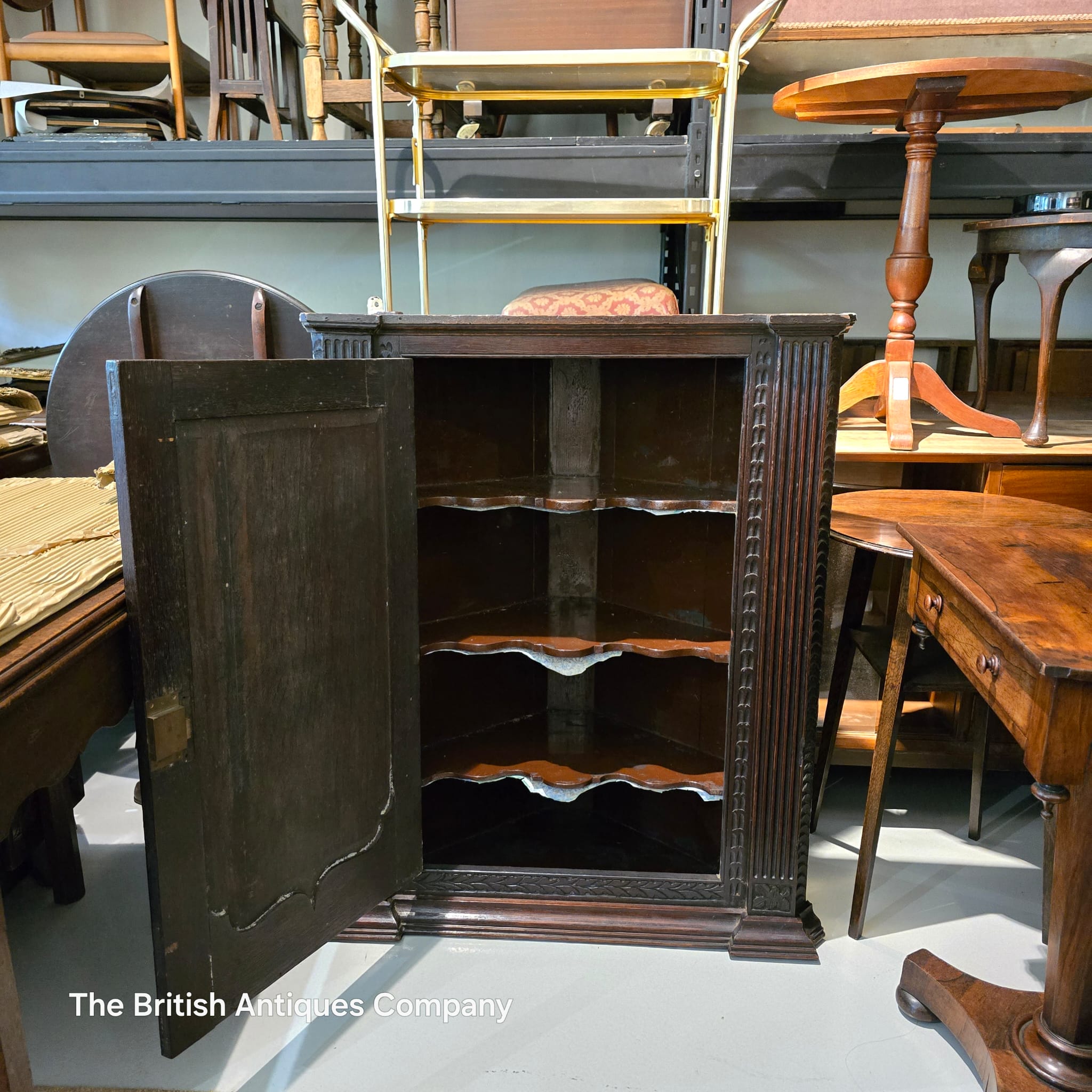 Rare Georgian Oak Corner Cabinet