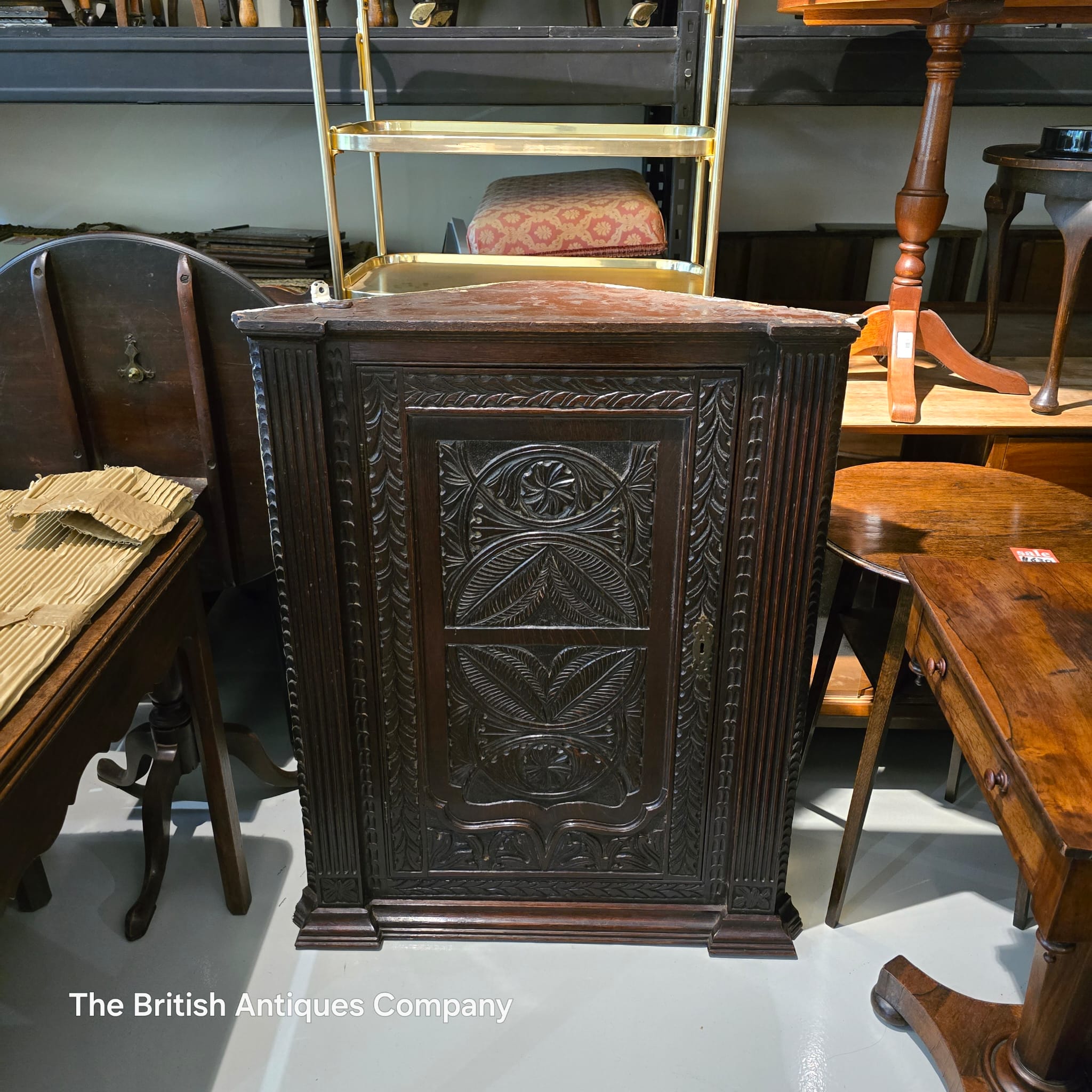 Rare Georgian Oak Corner Cabinet