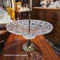 Vintage Crystal Compote with a Brass Pedestal and Center Handle