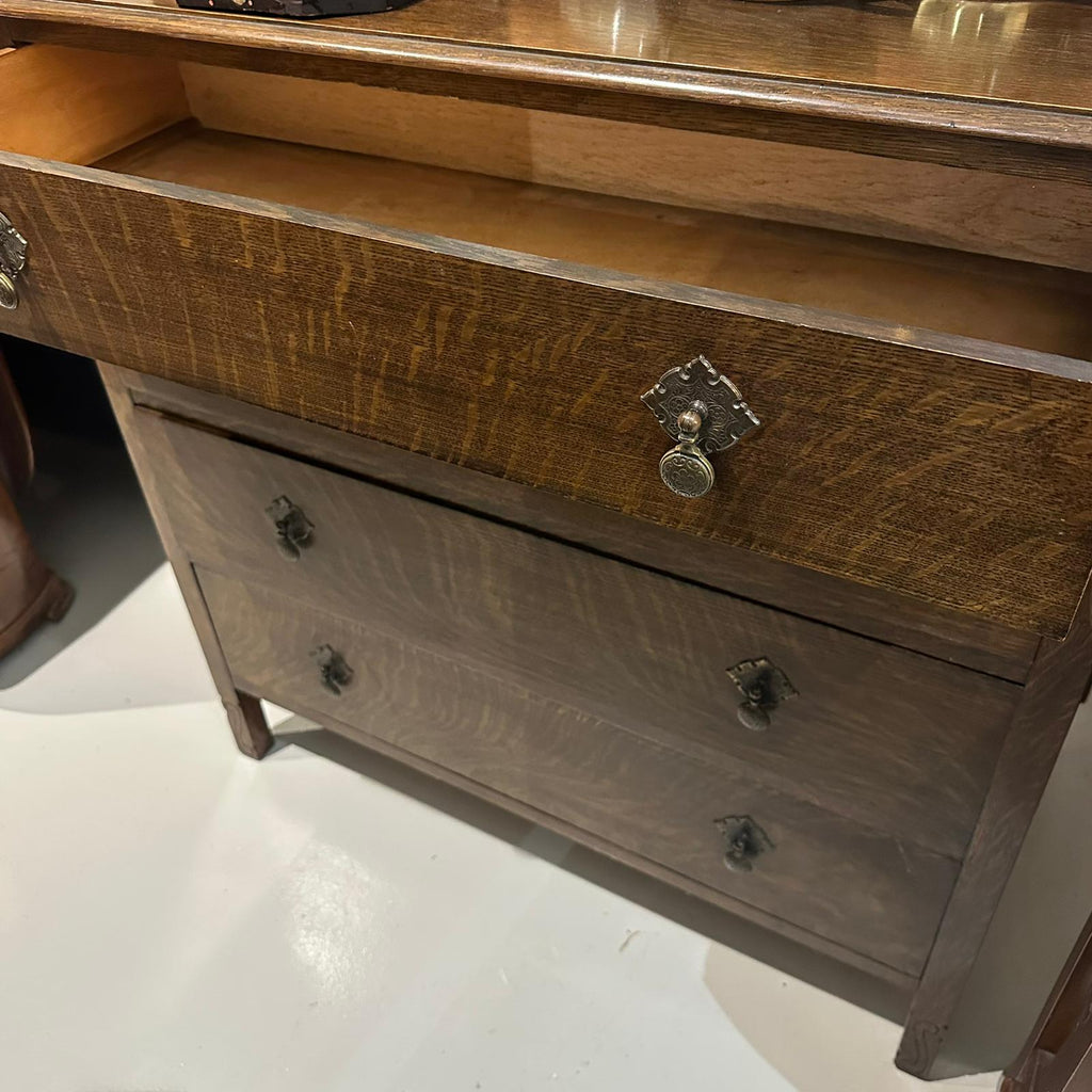 Edwardian Oak Chest of 4 Drawers