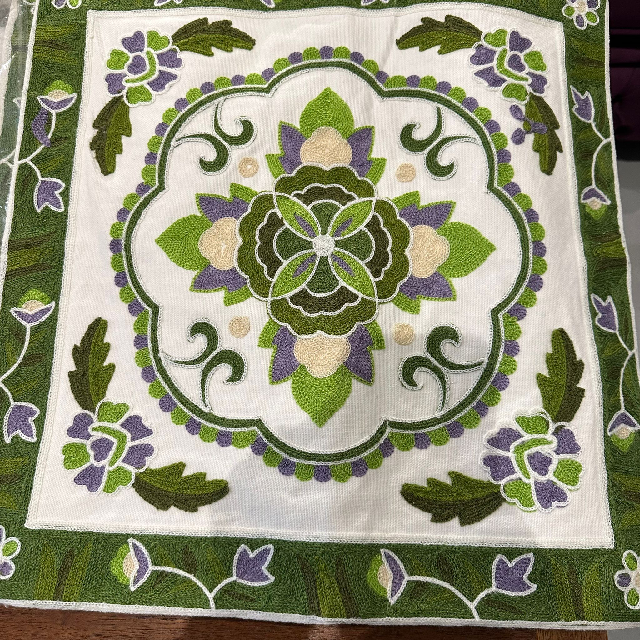 Beautiful Embroidered Pillow Cushion 43.5cm x 43.5cm