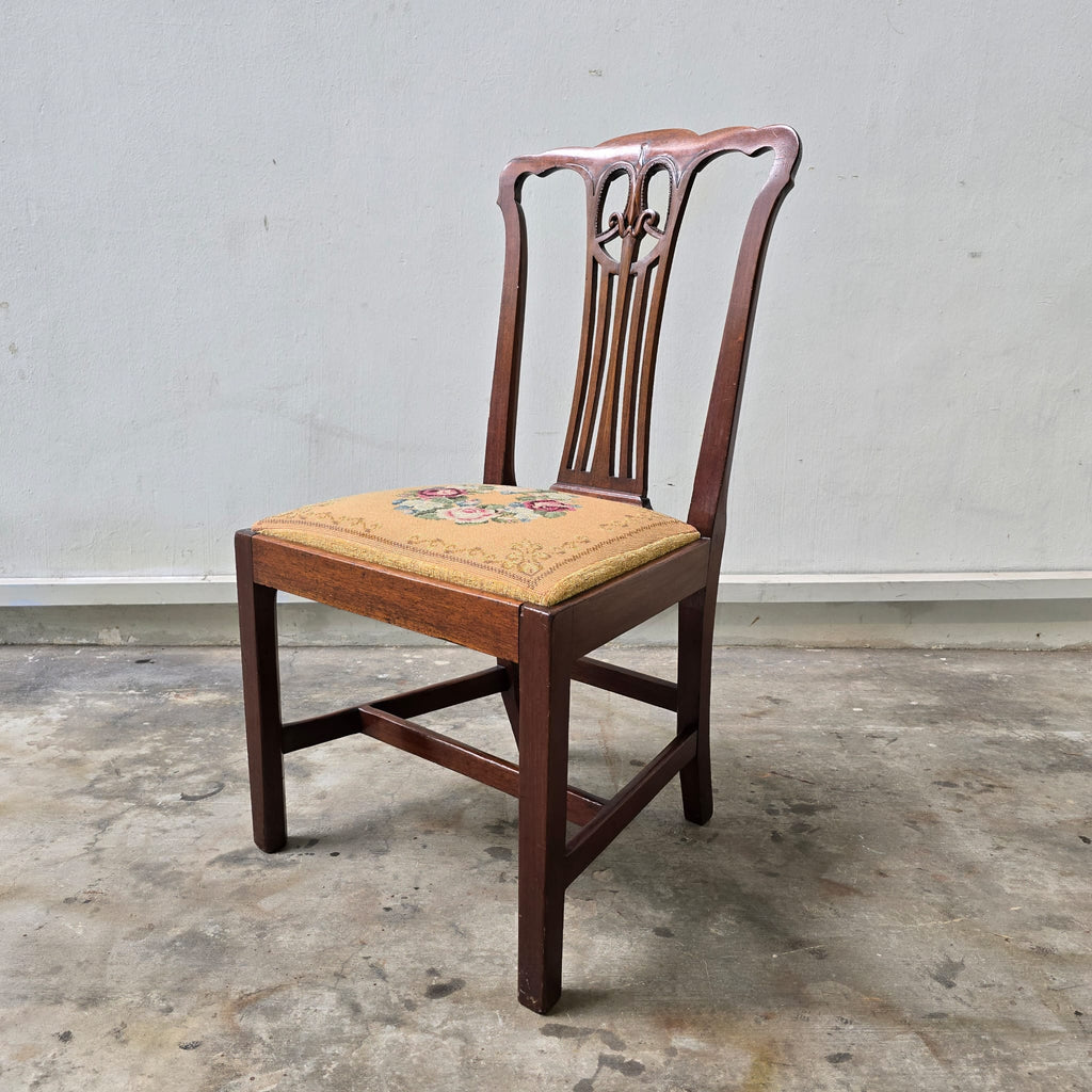 Edwardian Style Dining Chair with Needlepoint Seat