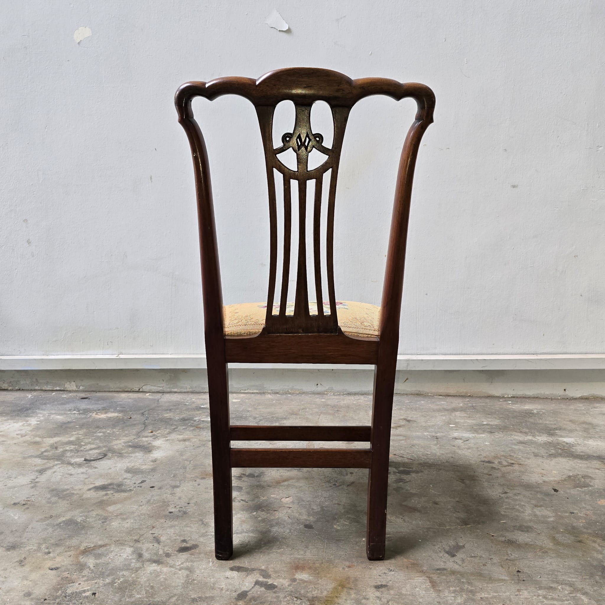Edwardian Style Dining Chair with Needlepoint Seat