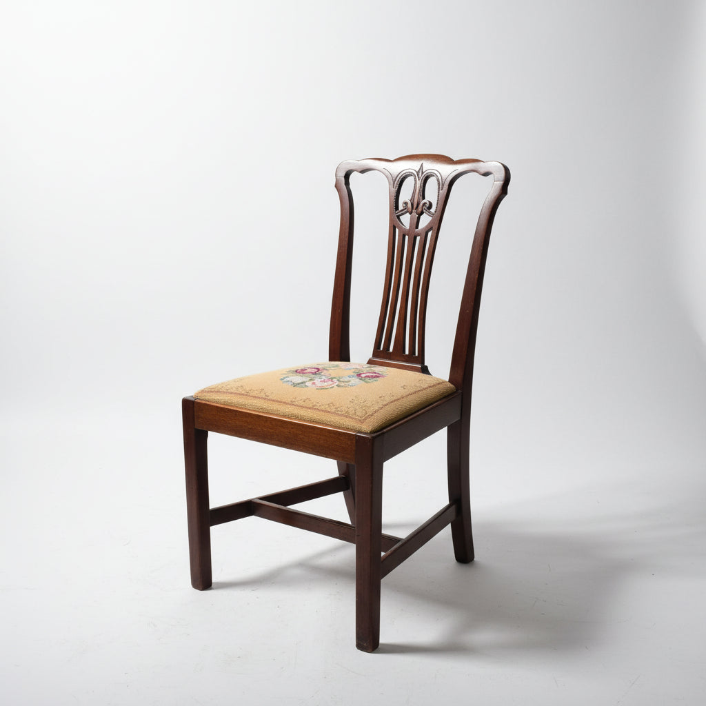 Edwardian Style Dining Chair with Needlepoint Seat