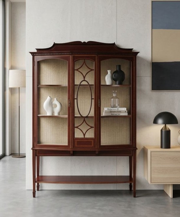 [Pre-Order] Mahogany Inlaid Display Cabinet The Central Glazed Lattice Door
