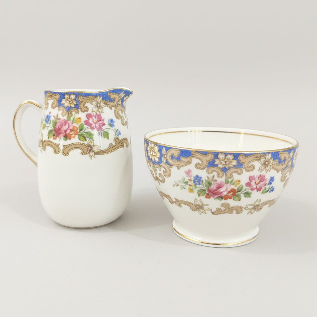 Old Royal Bone China with Vibrant Hand-painted Floral Bouquets Set