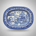 Antique Blue and White Transferware Large Serving Platter - E & N (Elkin & Newbon)
