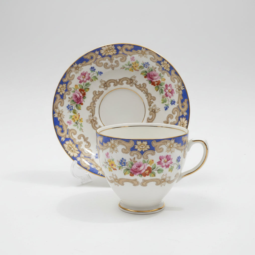 Old Royal Bone China with Vibrant Hand-painted Floral Bouquets Set