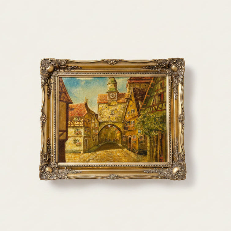 Vintage European Cityscape: The Medieval Gateway