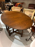 Vintage Mid 20th Century Oak Gateleg Dining Table on Turned Legs