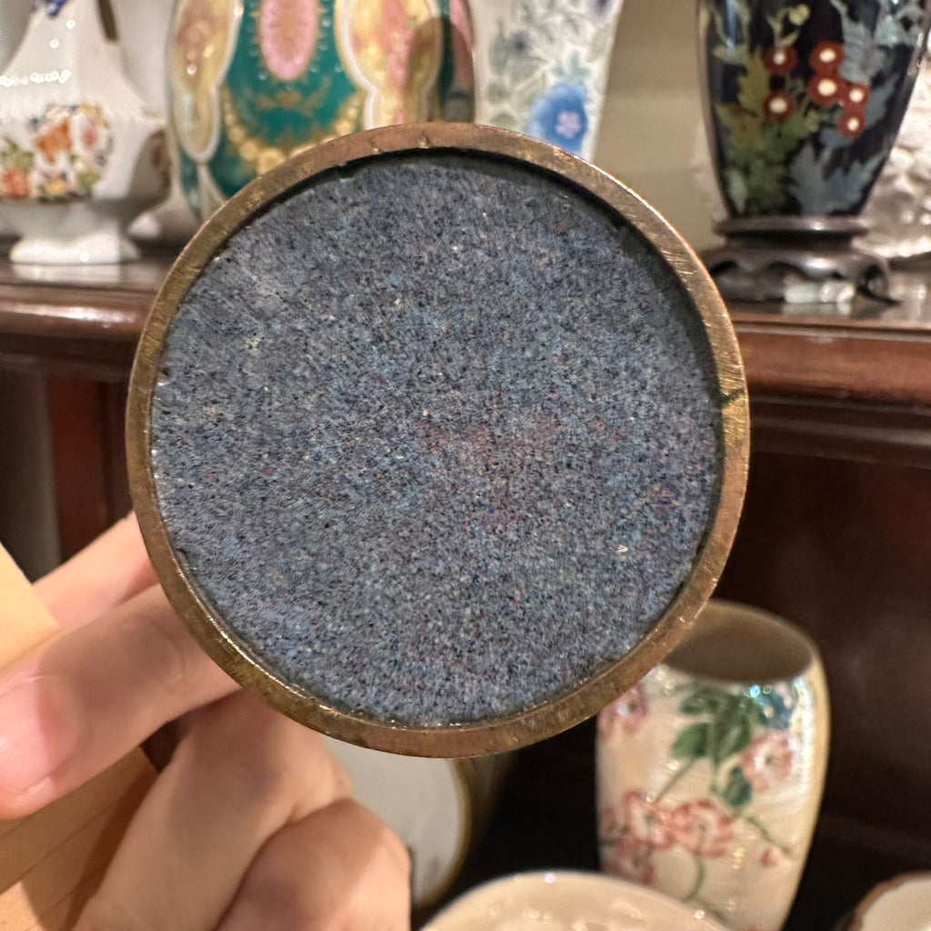 Vintage Chinese Cloisonné Enamel Floral Beaker Vase (c. 1920s–1950s)