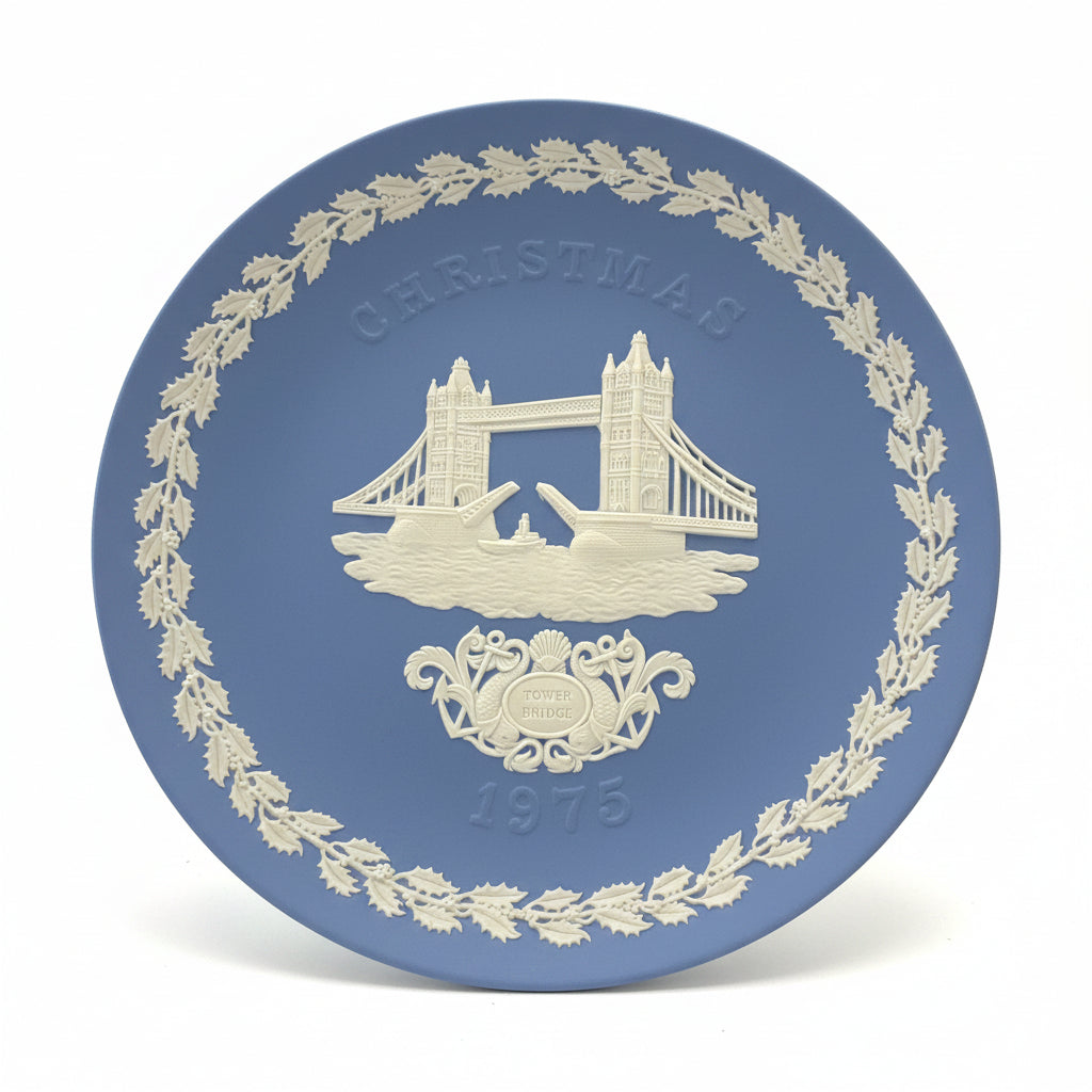 Wedgwood Jasperware Pale Blue Decorative Plate - Christmas Memorial Plate - 1970s to 1980s - Collector Decorative Plates - Made in UK