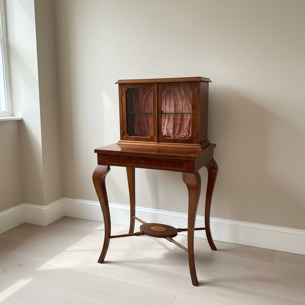 Vintage Edwardian Revival Mahogany Bonheur du Jour Lady’s Writing Desk (c. 1920s–1930s)