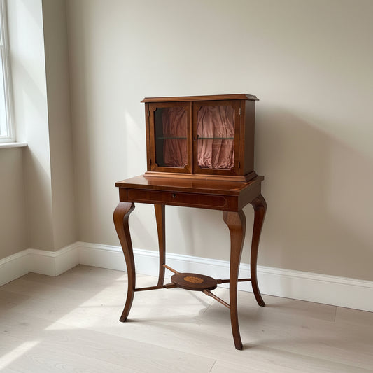 Vintage Edwardian Revival Mahogany Bonheur du Jour Lady’s Writing Desk (c. 1920s–1930s)