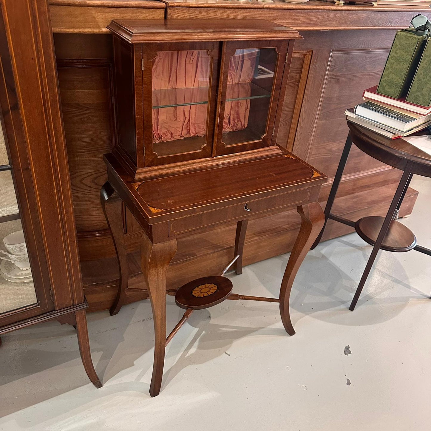 Vintage Edwardian Revival Mahogany Bonheur du Jour Lady’s Writing Desk (c. 1920s–1930s)