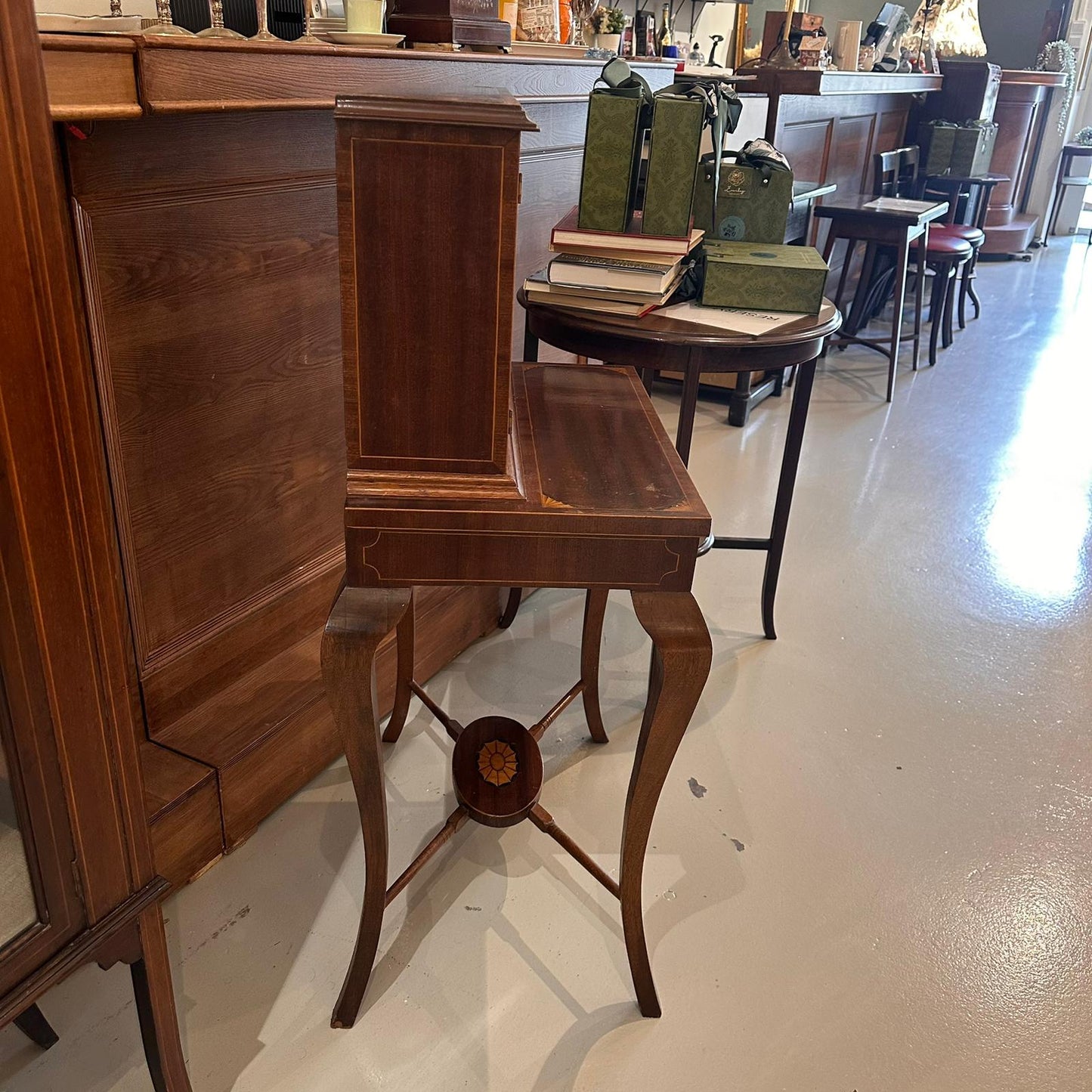 Vintage Edwardian Revival Mahogany Bonheur du Jour Lady’s Writing Desk (c. 1920s–1930s)