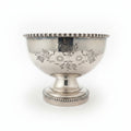 Vintage British Hand-Engraved Silver Plated Pedestal Bowl - Beaded Rim - Circa 1950s