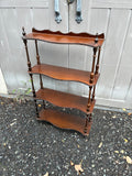 Vintage Four-tier étagère / waterfall shelf unit mahogany  shelves with turned solid mahogany upright spindles).