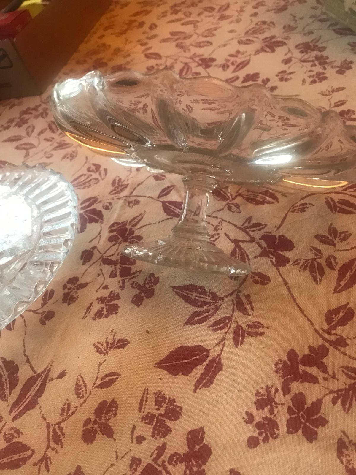 Vintage Pressed Glass Cake Stand