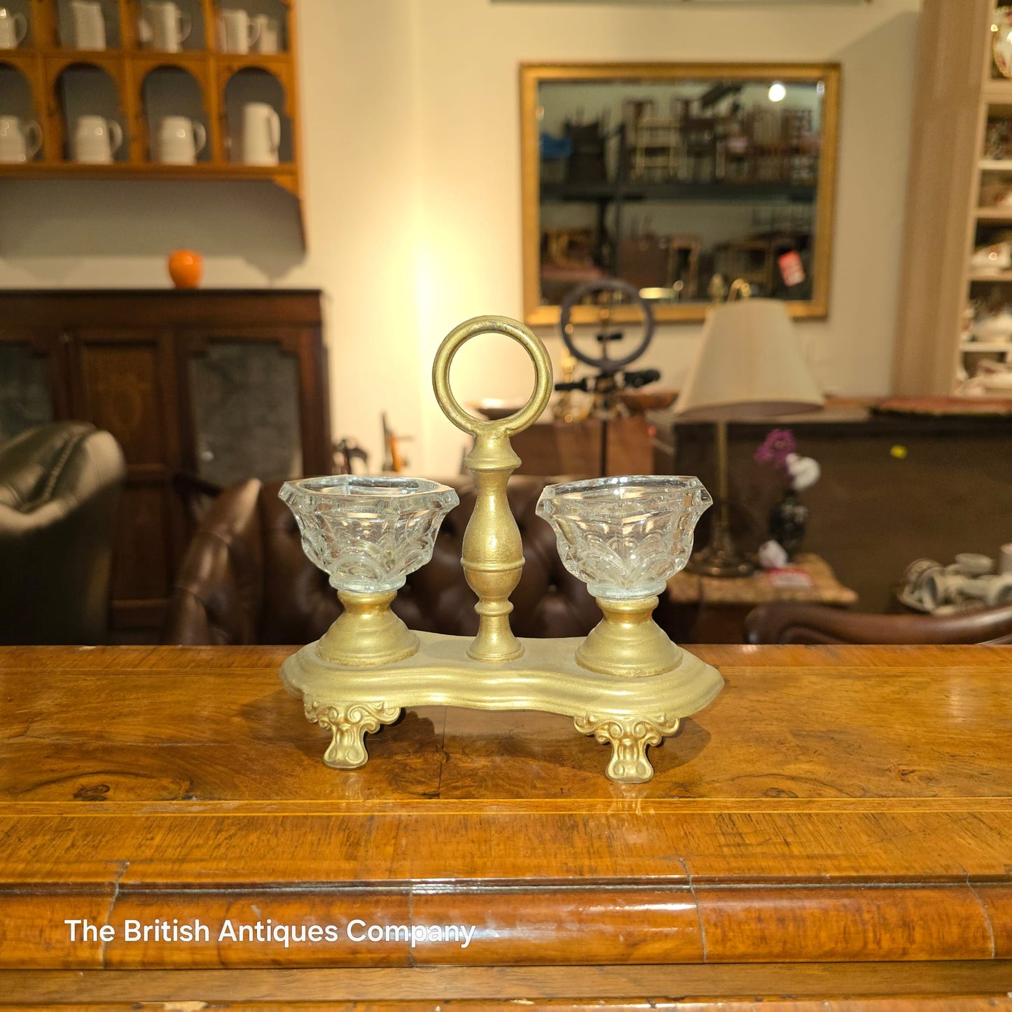 New Arrival ! Antique Italian Double Inkwell  Baroque Revival style