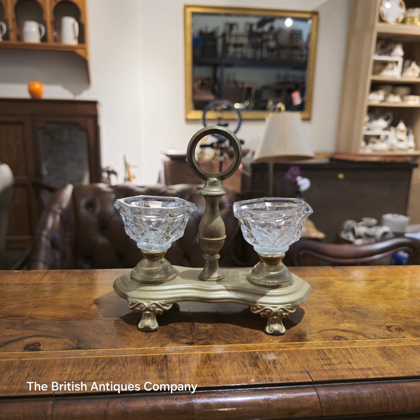 New Arrival ! Antique Italian Double Inkwell  Baroque Revival style