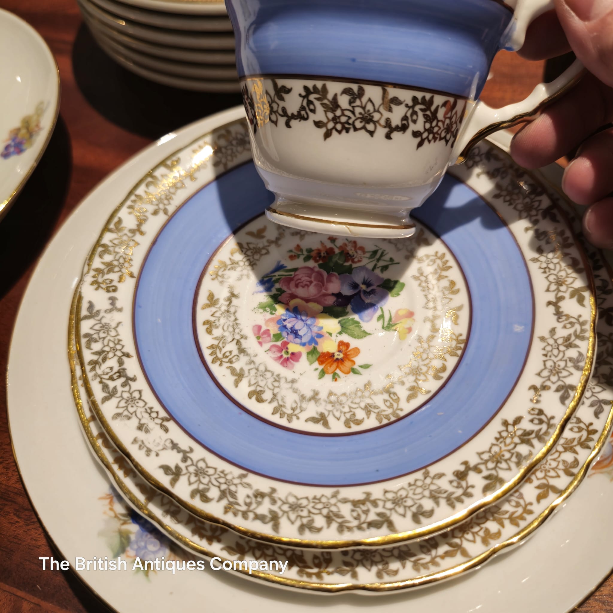 Vintage hand painted Tea cup Trio Set