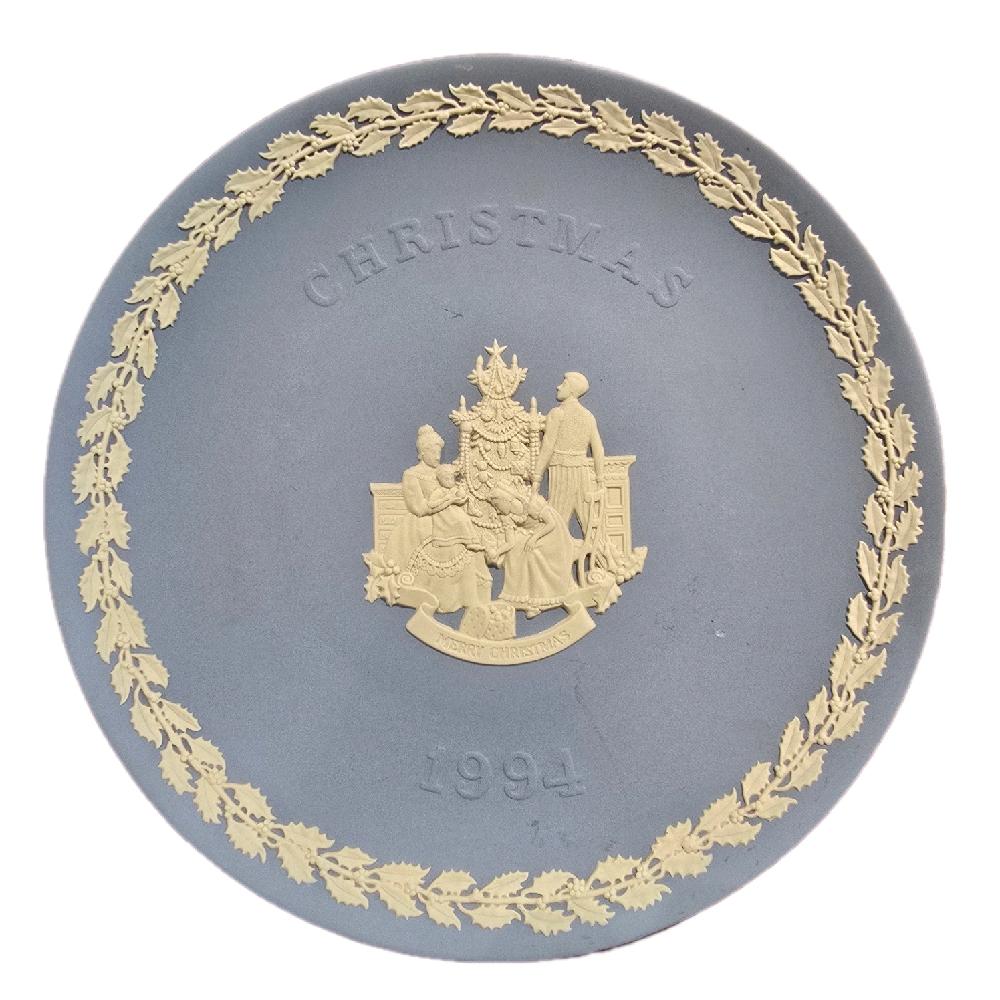Wedgwood Jasperware Pale Blue Decorative Plate - Christmas Memorial Plate - 1970s to 1980s - Collector Decorative Plates - Made in UK