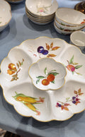 Vintage ROYAL WORCESTER Fine Porcelain EVESHAM 13 1/2" 6-Parts Snack/Dip Crudite