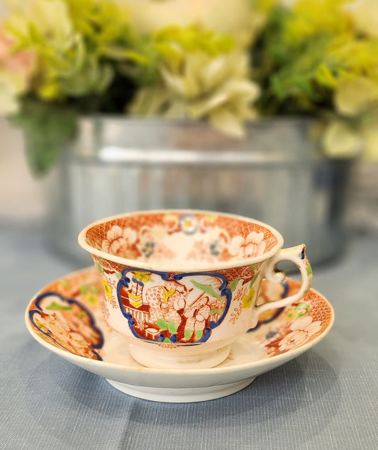 c1825 HILDITCH & SONS, Cup And Saucer Chinoiserie Pattern