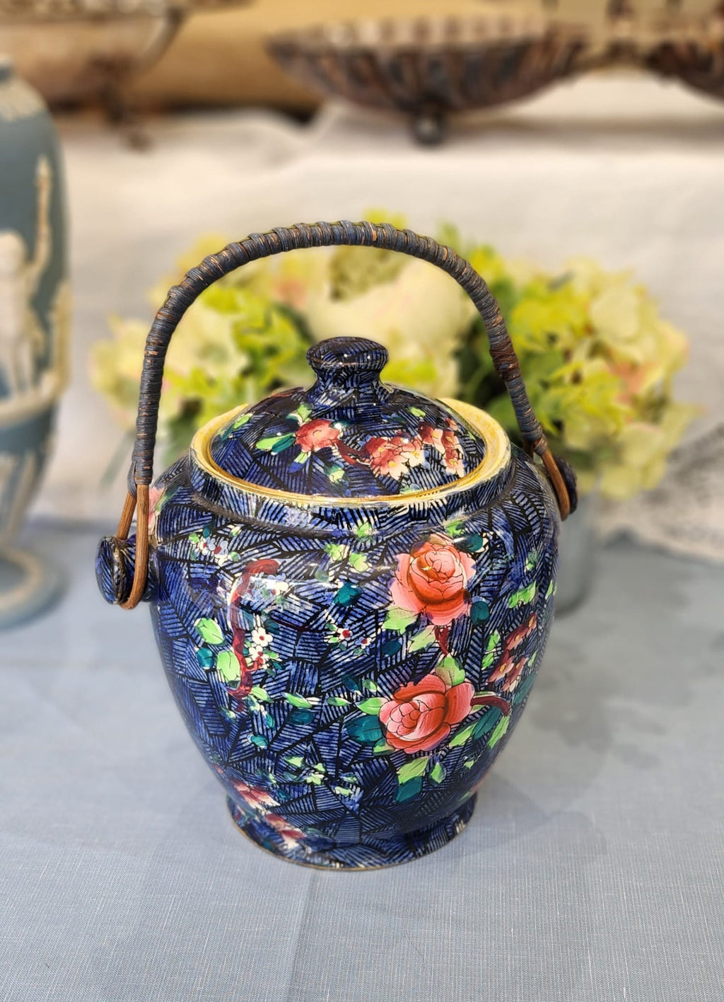 Vintage Handpainted Buscuit barrel