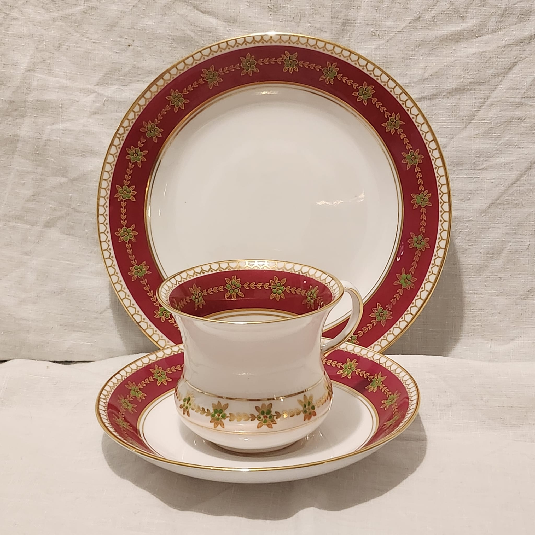 Royal Crown Tuscan Red Tea set trio