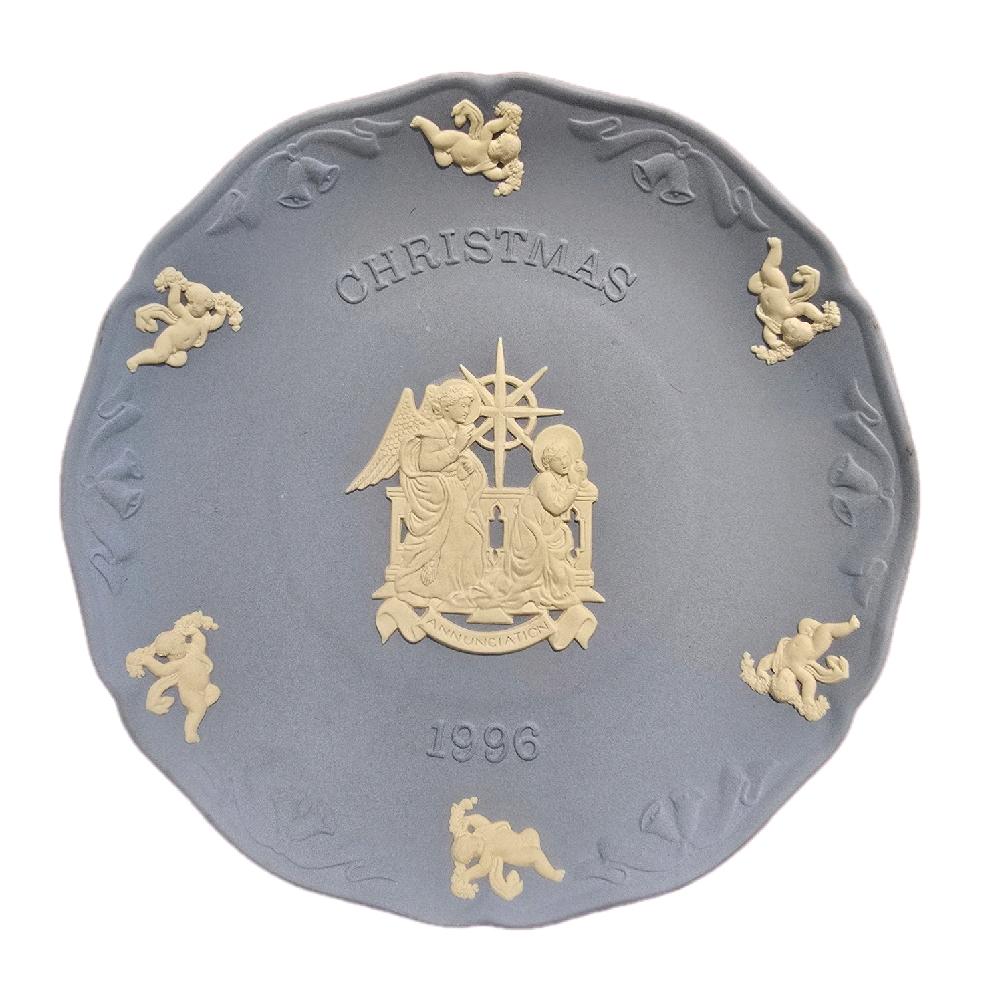 Wedgwood Jasperware Pale Blue Decorative Plate - Christmas Memorial Plate - 1970s to 1980s - Collector Decorative Plates - Made in UK